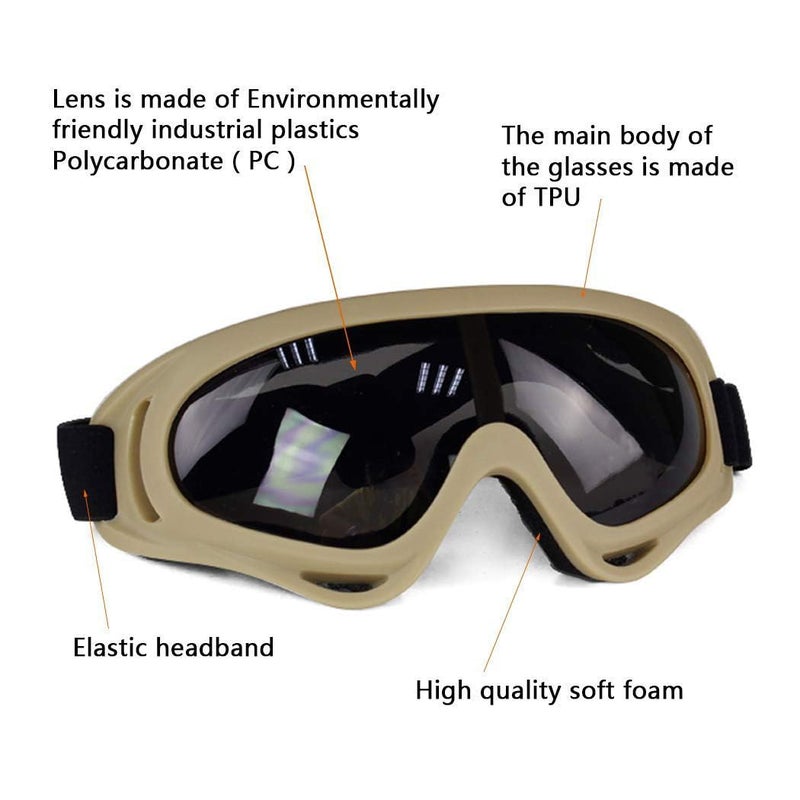 AOUTACC Airsoft Protective Gear Set, Half Face Mesh Mask with Ear Protection and Tactical Goggles for Adult Men Women BBS Paintball Shooting CS Survival Games Cosplay (MC02) - Image 3
